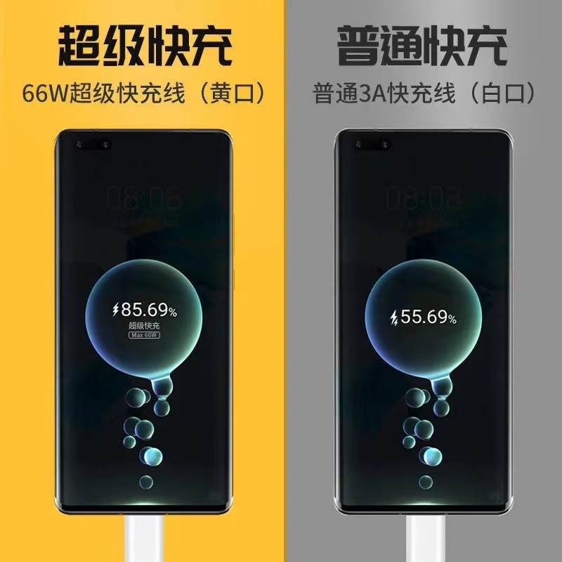 适用华为Nova8数据线66瓦快充nova8se快充线6A华为nova8pro充电线快充一套装快速充电闪充2米加长线延长线2m - 图0