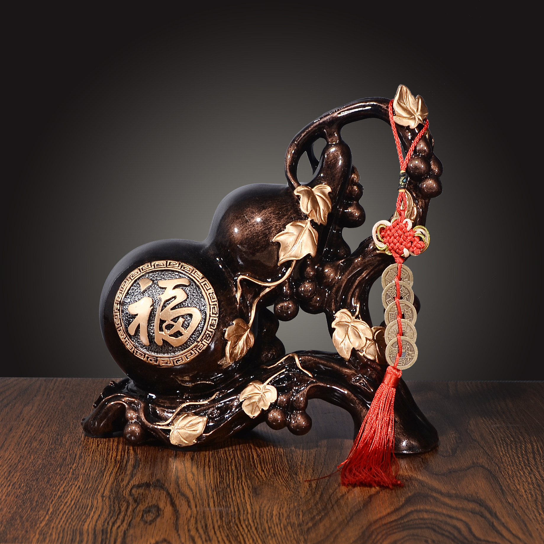 新中式禅意招财葫芦工艺品摆件客厅玄关酒柜家居装饰品存钱罐礼品