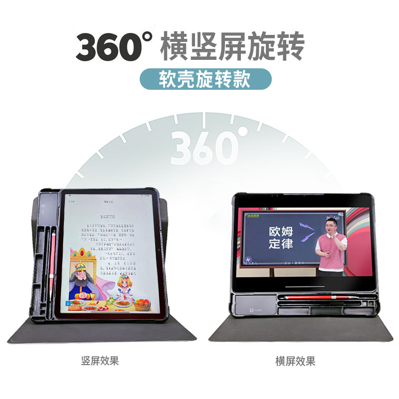 智慧眼收纳槽适用学而思学习机一代XPAD1二代12.35寸平板保护套科大讯飞C10s C10pro Q20 A10防摔皮套软胶壳-图3