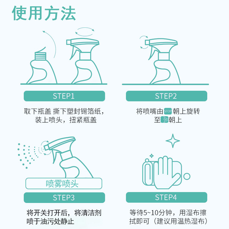 油污清洁剂厨房重油渍净油烟机清洗剂去油污神器非泡沫除重渍家用