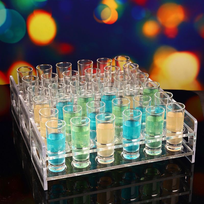 彩虹斗酒杯 鸡尾酒杯套装 亚克力杯架轰炸机网红 子弹杯架B52酒具 - 图1