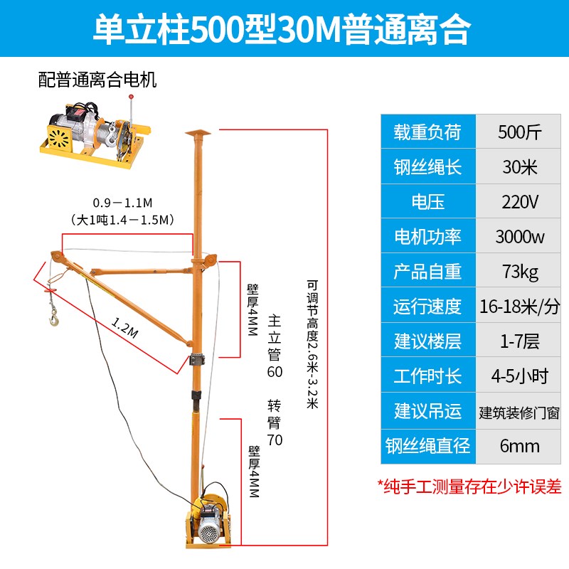 厂吊机小型家用升降220V门窗建筑装修室内吊运机电动上料机提升促 - 图2