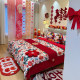 High-end gift box wedding four-piece red quilt cover full cotton