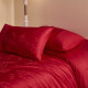100S long velvet cotton wedding four-piece set of red bamboo flowers