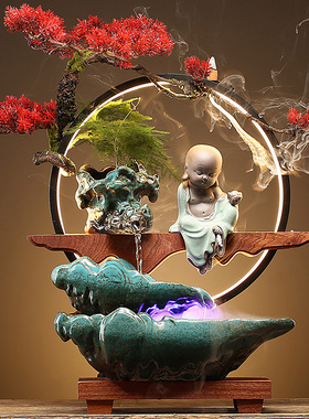 速发流水器摆件乔迁财居礼创电视柜家居办公桌面招新客厅品意生财