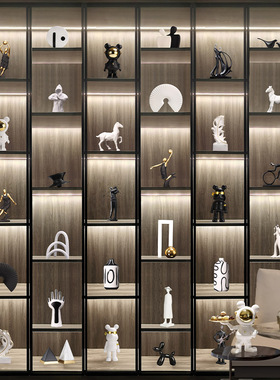 速发新中式客厅酒高装饰摆件轻奢高装高端大气套档组合柜级感装饰