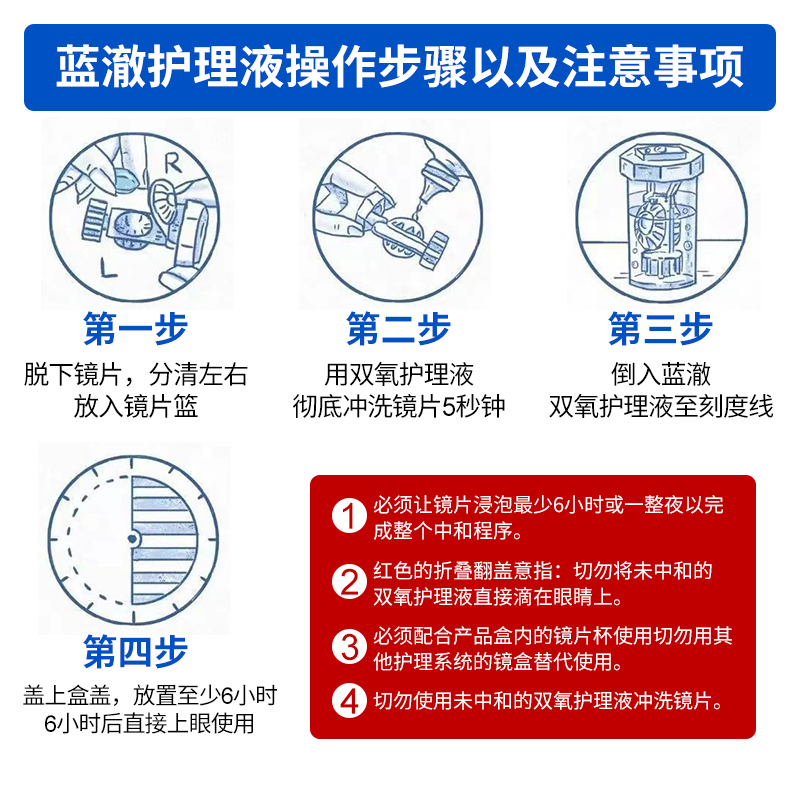 爱尔康蓝澈双氧水ok镜硬性眼镜rgp角膜塑形隐形360ml硬镜护理液 - 图0