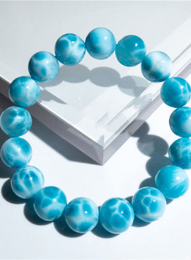 天然水晶收藏级海纹石手链针钠钙石龟背纹玉化双色海洋补水手串