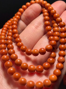 橄榄核核尖108颗手串配饰正圆光珠圆珠小珠子单圈脖挂文玩项链男