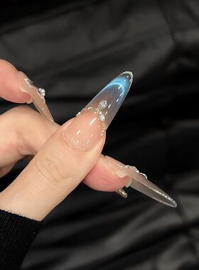 幽蓝魅影蓝色法式纯手工