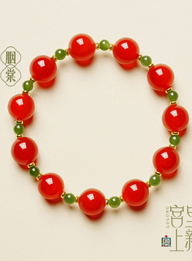 宫里上新本命年天然红玛瑙手串