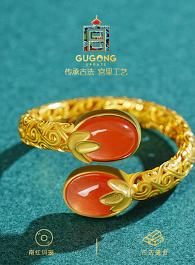 宫里上新天然南红玛瑙纯银戒指