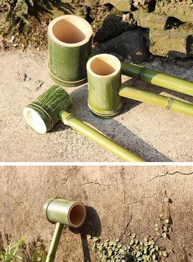 新鲜竹子竹筒制品舀水器打水器勺子长柄竹制品现砍现发纯天然水勺