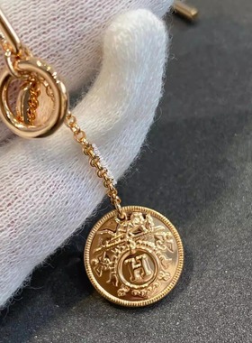 镀18k金女h家古典金币项链锁骨链