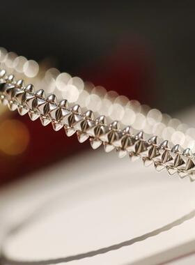 镀18K金满钻手镯高定925纯银名媛