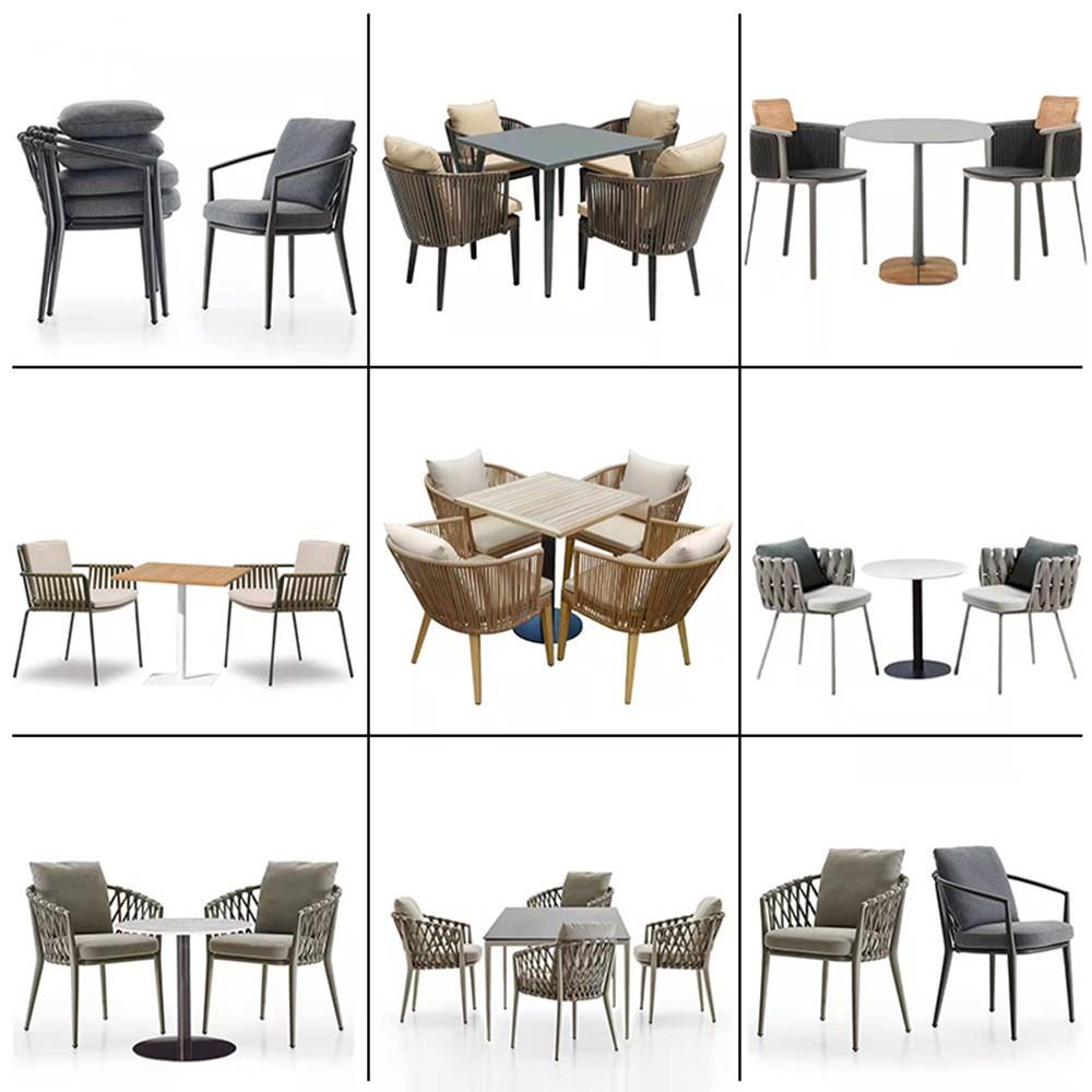 户外桌椅组合庭院休闲藤编椅餐厅露台阳台室外椅子花园咖啡厅藤椅 - 图0