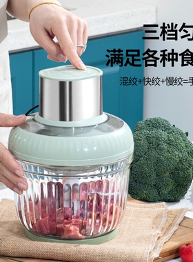 龙德利新款碎肉机家用大功率三杯