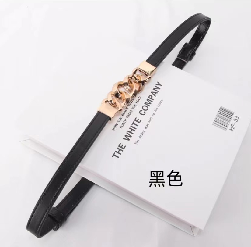 真皮腰带女装饰西装连衣裙细窄免打孔腰封毛衣金属链条扣调节腰带,淘宝优惠券,粉丝福利购,淘宝优惠卷
