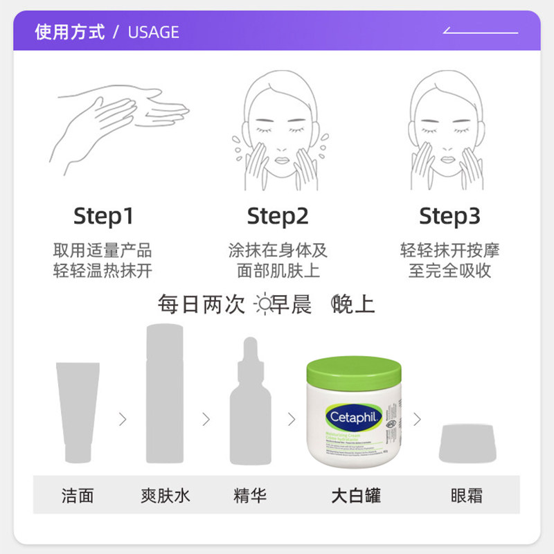 【自营】Cetaphil/丝塔芙大白罐舒润保湿霜身体乳453g含烟酰胺 【自营】Cetaphil/丝塔芙大白罐舒润保湿霜身体乳453g含烟酰胺