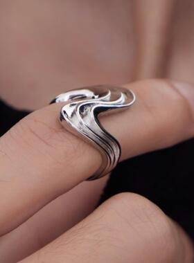 StrucTon不规则波浪开口银戒指