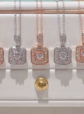 The Source Square Pendant Clavicle Chain Exquisite Copper