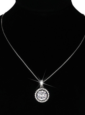 Classic Round Diamond Necklace Pendant Necklace Female