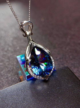 New Mermaid Tears Pendant Net Pin Hot Like Sapphire Water