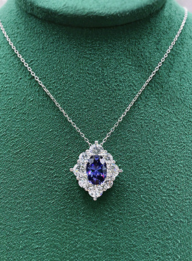 Necklace Elegant Sapphire Blue Flower Necklace Female