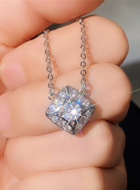 Jewelry Suit Simple Geometric Diamond Earrings Necklace