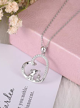 Exquisite Ol Necklace Fresh Sweet Elephant Love Design