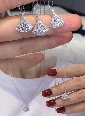 Skirt Fan-shaped Necklace Ladder Square Diamond Small Skirt