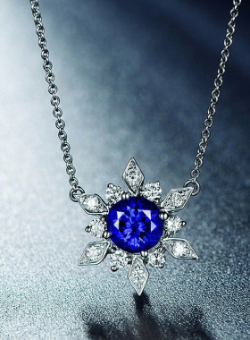 Year Sunflower Necklace Trend Blue Necklace Flower Clavicle