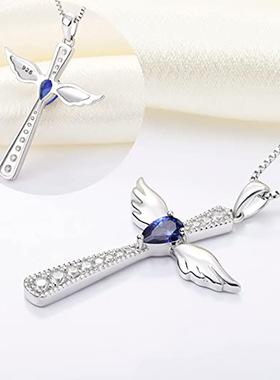 Angel Wings Cross Necklace Ins Style Pendant Tide Clavicle