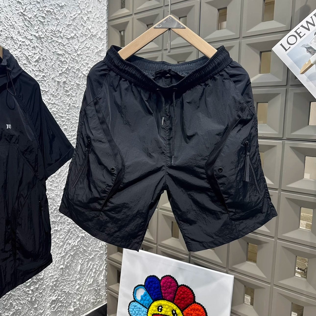 夏季男休闲工装连帽半袖短裤运动两件套装潮牌宽松速干多兜五分裤,淘宝优惠券,粉丝福利购,淘宝优惠卷