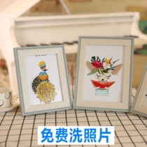 Europe into O mouth Korean version photo frame with print photo hanging wall couples handprint photo of children 67810