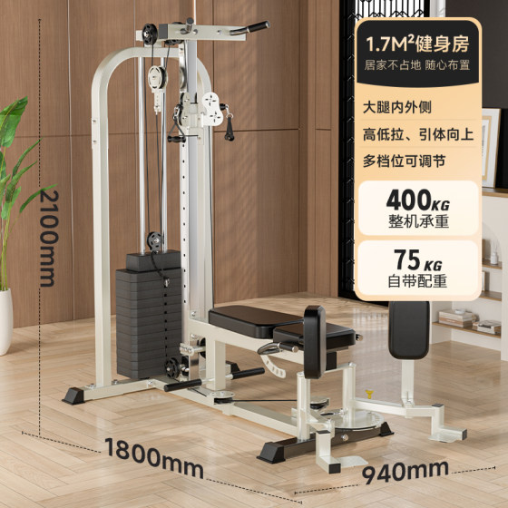 Inner and outer thigh high pull-down all-in-one training device