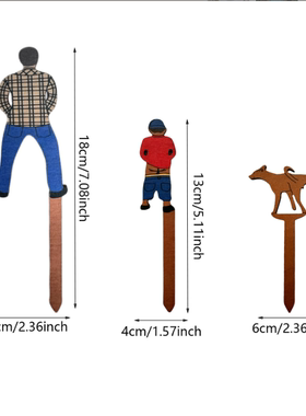 趣味盆栽木质迷你插牌摆件