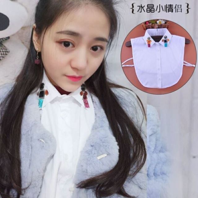 极速Spring, Summer, Autumn detachable collar women's cotton - 图0