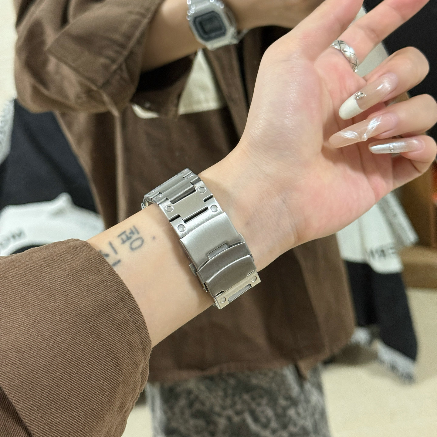 钢铁小方块电子手表男女初高中学生男款运动男女生简约气质ins风 - 图3