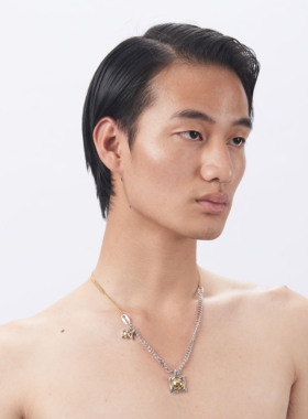 HUMIDCAVE中性双色链条拼接小众