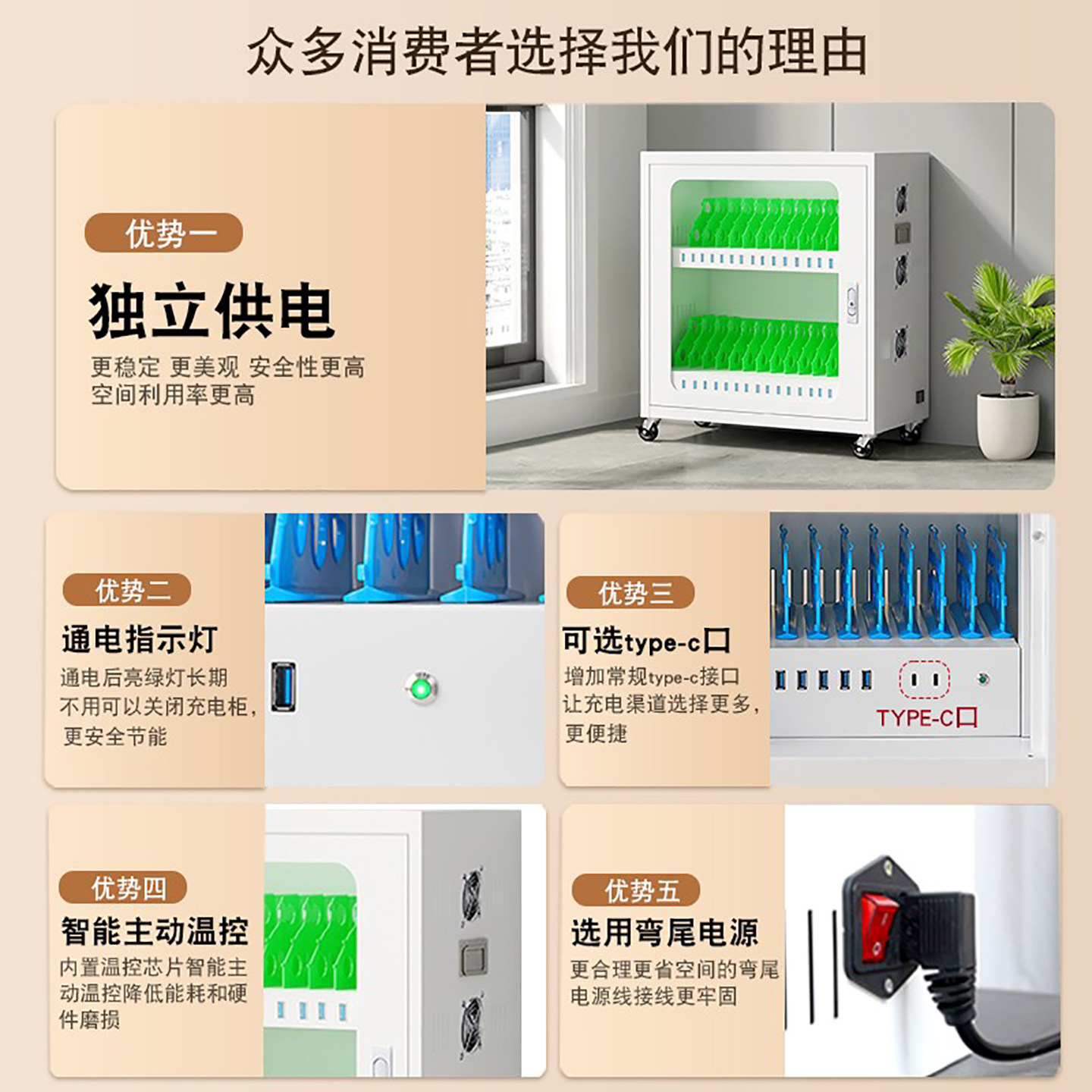 Centralized ipad tablet charging cabinet usb mobile phone pda manufacturer customized 5v fast charging box typec port