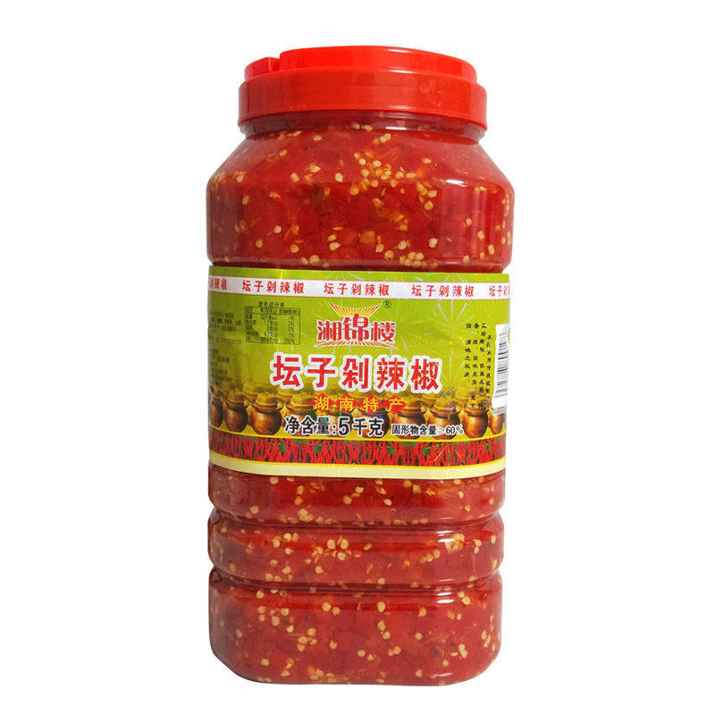 湘锦楼湖南剁辣椒5kg中辣坛子农家手工辣酱调料大桶瓶装商用,淘宝优惠券,粉丝福利购,淘宝优惠卷