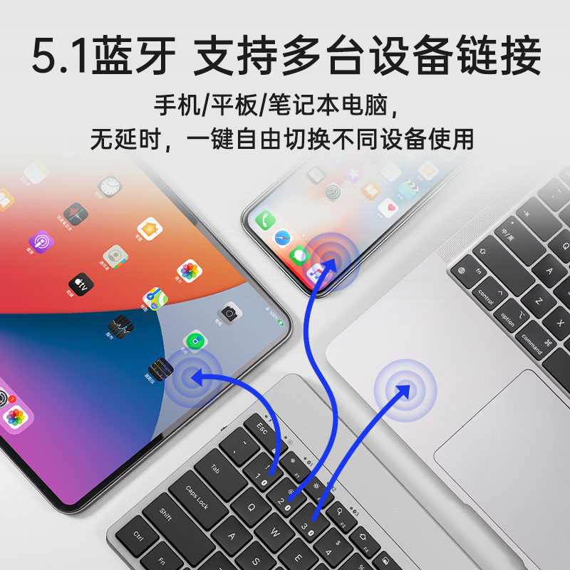 无线蓝牙小键盘办公出差便携电脑手机平板苹果ipad静音图书馆78键