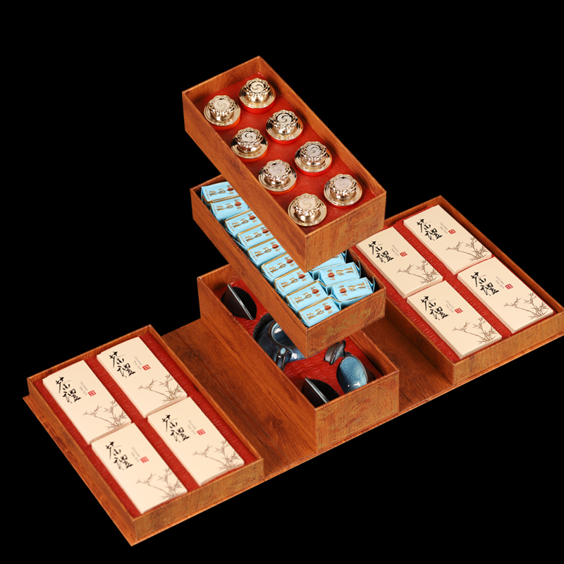 十大茗茶大红袍茶叶肉桂碧螺春绿茶白茶金骏眉红茶小种高档礼盒装