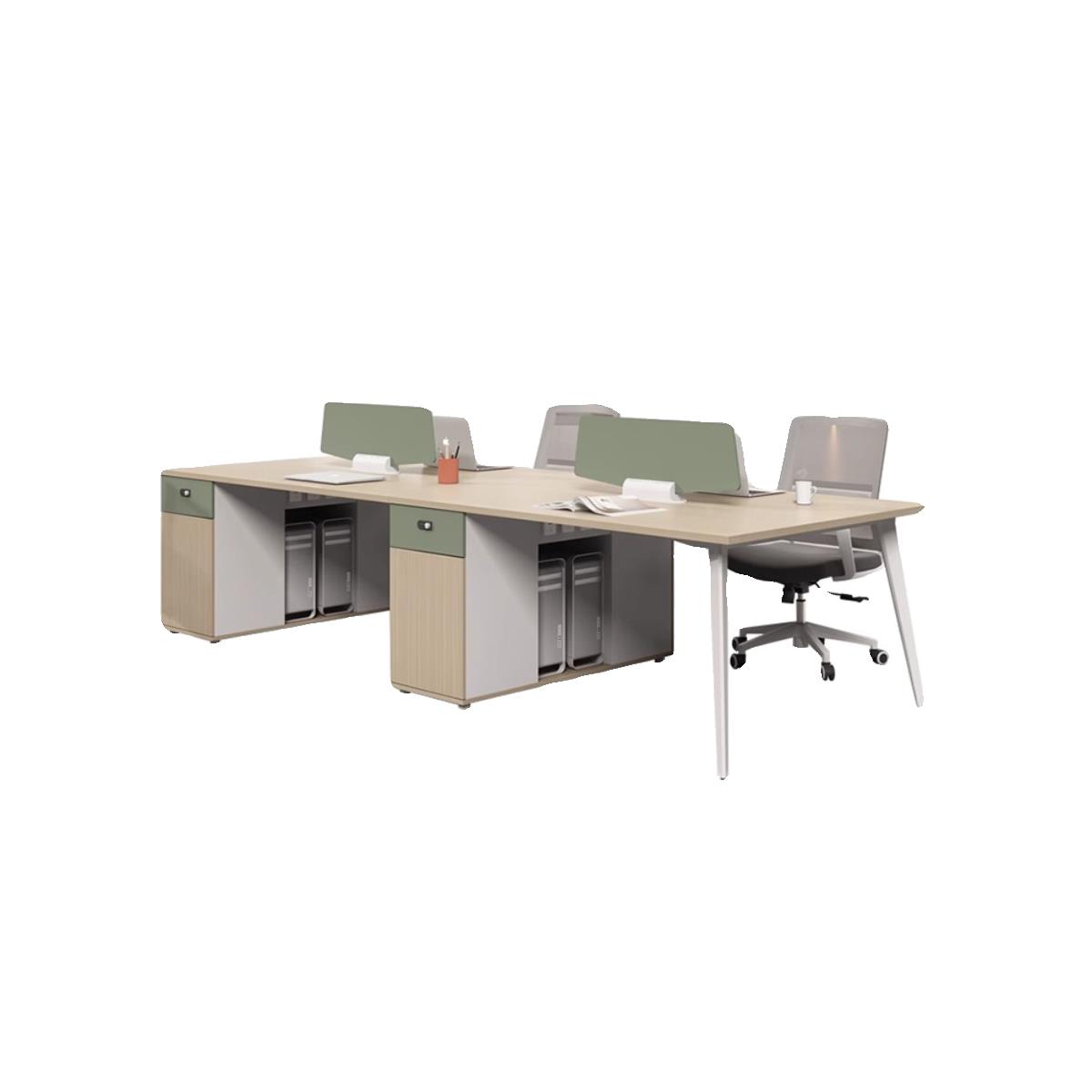 办公室员工职员办公桌椅组合简约现代4四6六多人工位电脑桌子卡位 - 图3