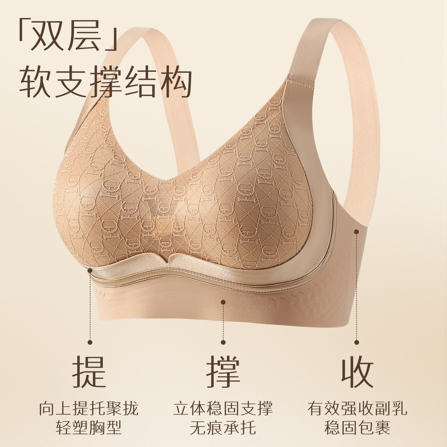 妈妈内衣文胸中老年女士聚拢防下垂无钢圈固定杯舒适后排扣收副乳,淘宝优惠券,粉丝福利购,淘宝优惠卷