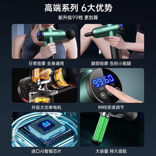 VTT筋膜枪肌肉按摩器仪棒迷你颈膜枪肌膜枪静音专业颈椎腰部背部 - 图0