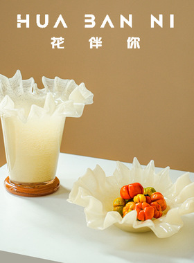 北欧折纸手工玻璃花瓶摆件鲜花水培插花彩色玻璃瓶书房客厅花瓶