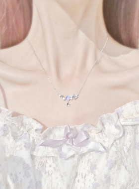 云深梦蝶镶钻锁骨链少女感甜美蝴