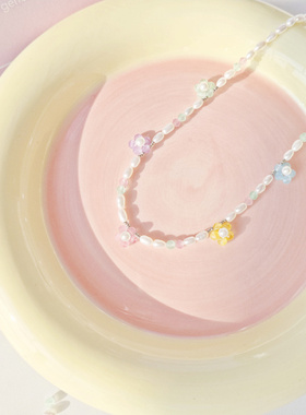 ins风小众设计纯银猫眼石珍珠